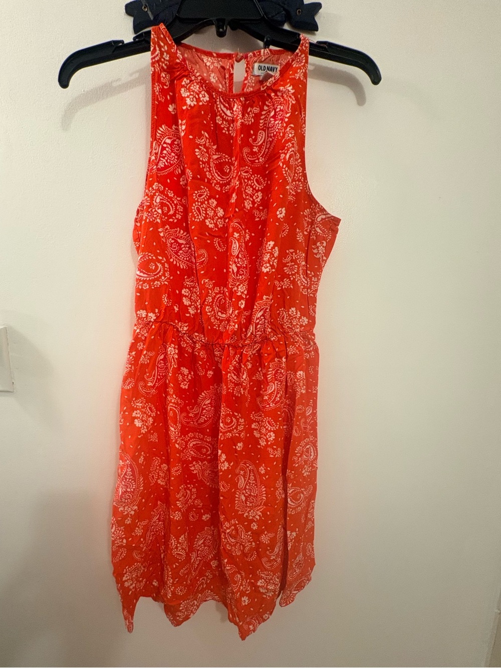 Old Navy Orange and Pink Paisley Sleeveless Summer Dress